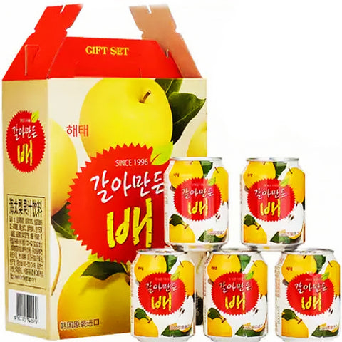 原箱韩国海太(HAITAI)•梨汁12罐优惠装<br>清爽•真果肉