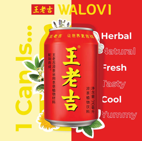 【整组优惠】王老吉(WALOVI)凉茶6罐<br> 国际罐*怕上火•喝王老吉
