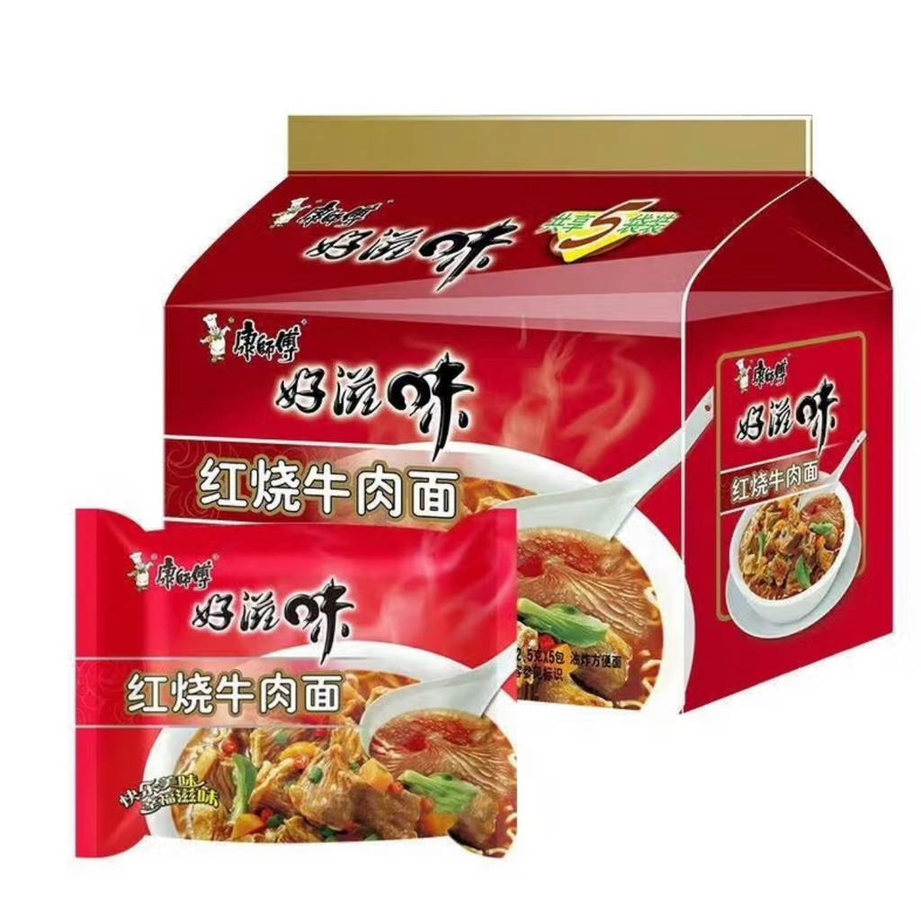 康师傅®红烧牛肉面5连包 <br>经典好滋味