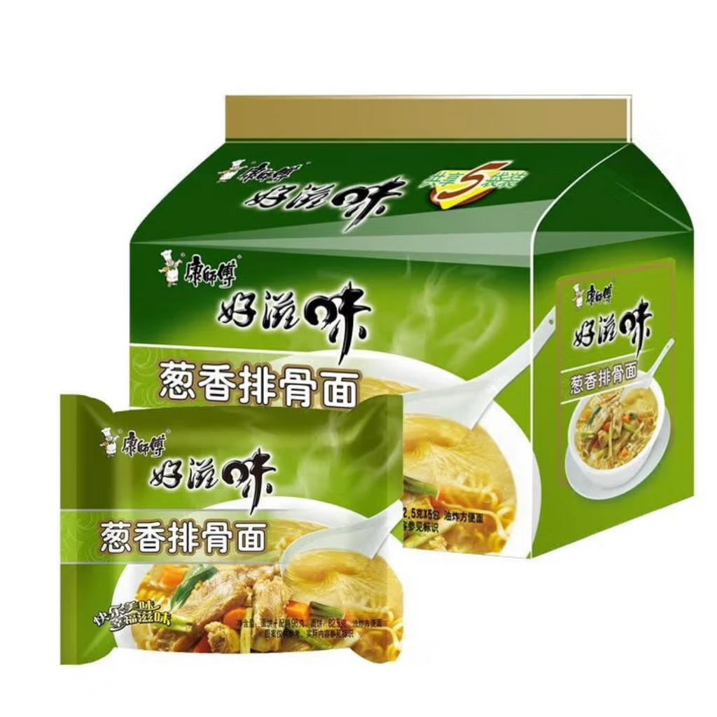 康师傅®葱香排骨面5连包 <br>经典好滋味