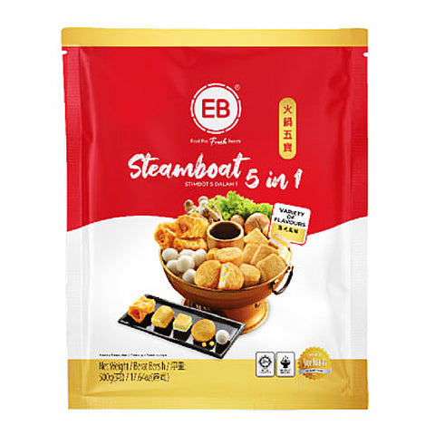 【EB】火锅五宝<br> 芝士豆腐•鱼肉三明治•海鲜豆腐•鱼丸•海鲜腐竹卷