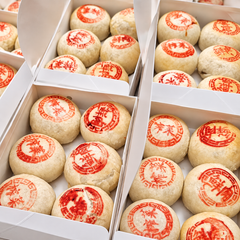 Mocci双拼月饼6枚盒装<br>鲜肉月饼3枚•榨菜鲜肉月饼3枚