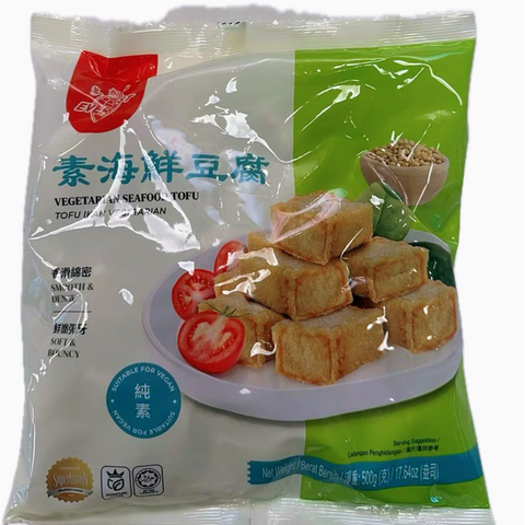 【纯素】素海鲜豆腐500克家庭装<br>香滑弹牙