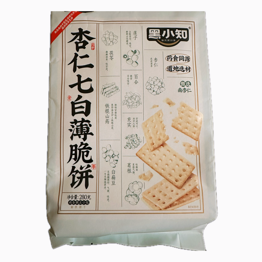 黑小知®杏仁七白薄脆饼<br>杏仁•铁棍山药•百合•葛根•芡实•茯苓•莲子•白扁豆