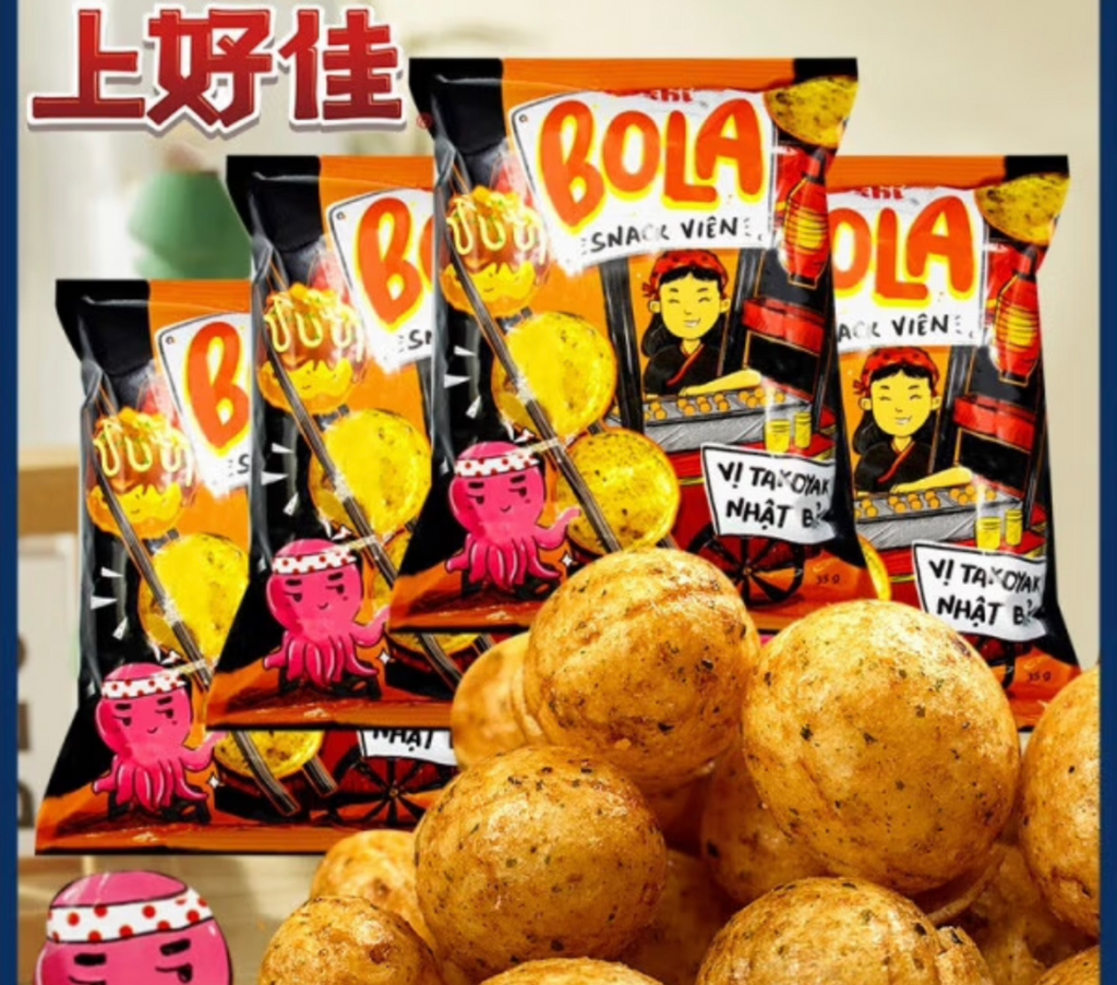 上好佳®章鱼烧口味脆脆球<br>酥脆章鱼小丸子