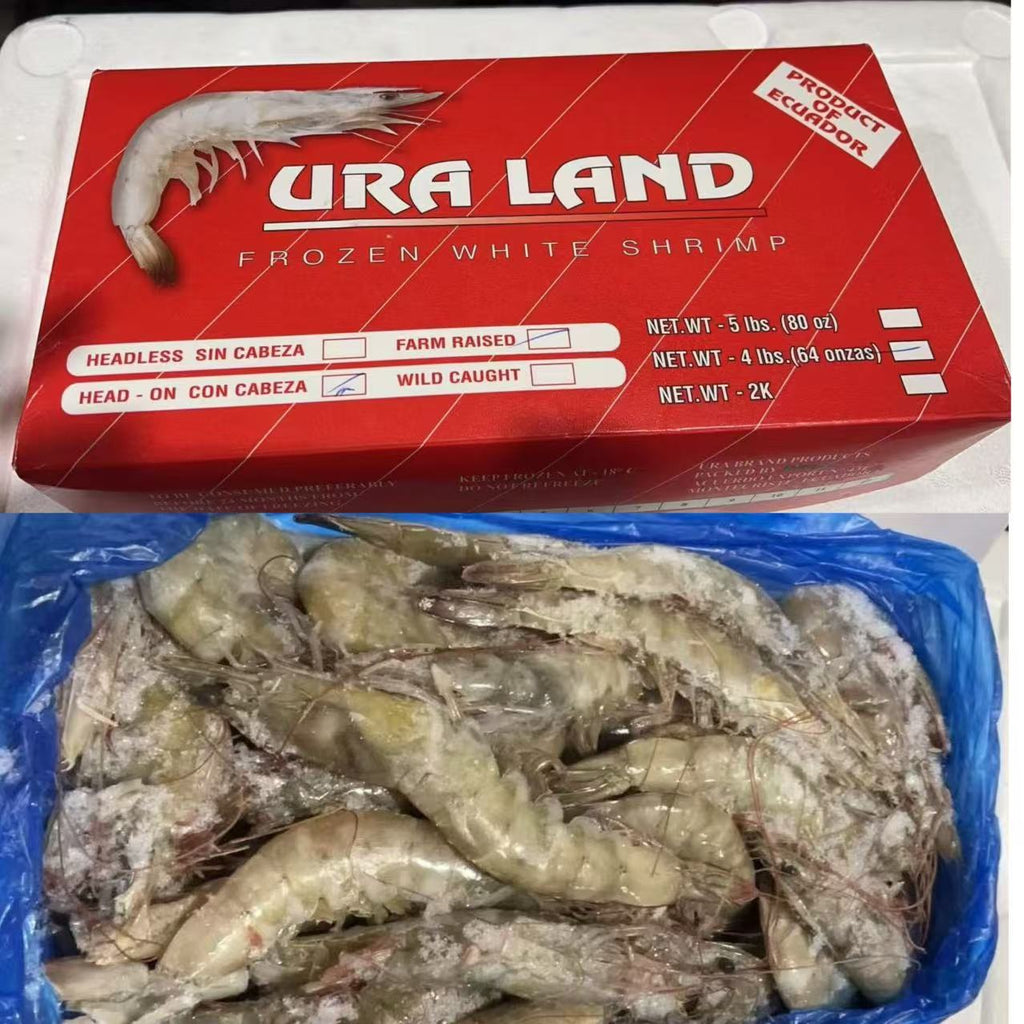 整盒南美有头20-30size大白虾4磅装<br>口感Q弹