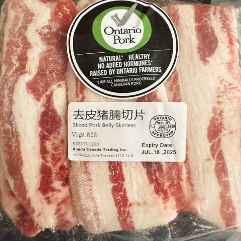 全自然去皮五花腩切片2磅<br>非真空包装•肥瘦相间